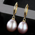 Oval Sterling Silver Pearl Hoop Earrings Ana - Jewelry